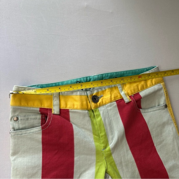 Alice & Olivia Striped Bell Bottom flared retro low waisted Jeans size 2 / 26 - Picture 6 of 11